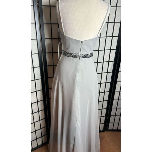 Cinderella Gray Sleeveless Beaded Adorned Formal Dress - Picture 6 of 9